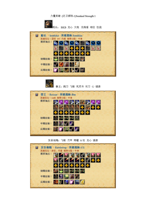 dota出装表（dota 英雄出装）