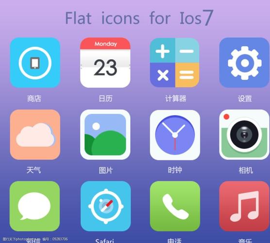 苹果ios7软件图标(苹果手机的软件图标)