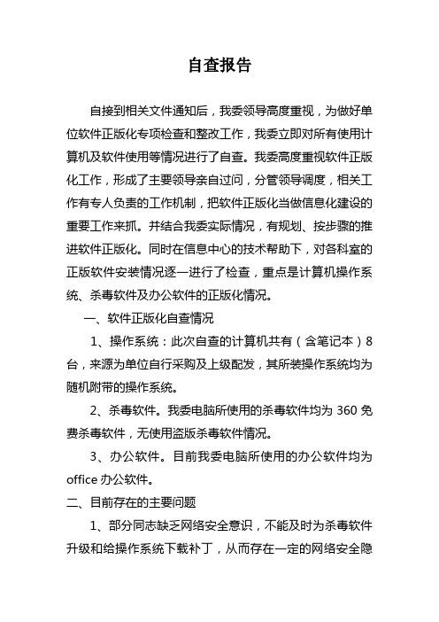 软件正版化(软件正版化自查整改工作报告)