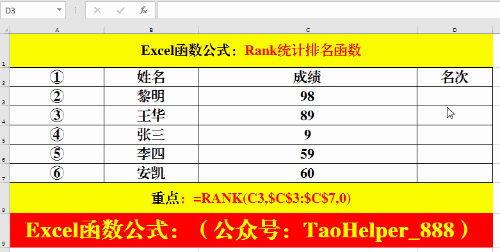 rank函数怎么用降序(rank函数怎么降序排名)