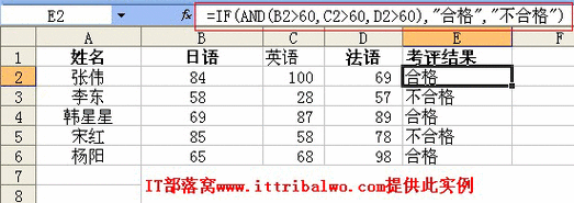 and函数的使用方法及实例(and函数使用例子)